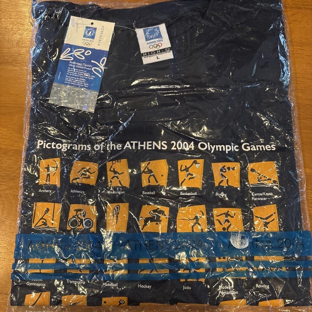 Olympic Athens 2004 Games Pictograms Men's L Graphic T Shirt